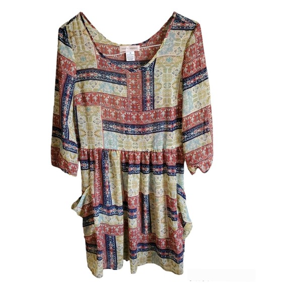 𝅺Band of Gypsies Boho multi color Sheer tunic XS - Picture 1 of 8